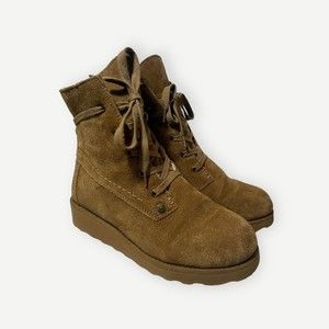 Bearpaw Women's KRISTA Hickory Brown Suede Wool Sheepskin Lined Snow Boots Sz 7